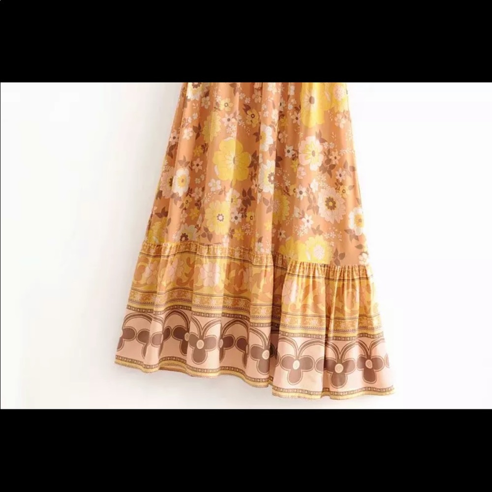 Boho Floral Gypsy Print Maxi Dress Wild Bloom - Picture 10 of 14